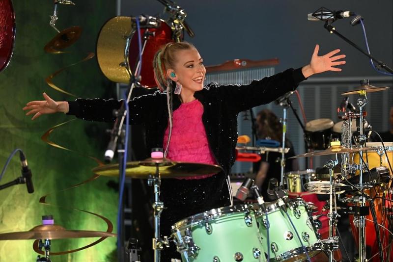 Vicky O'Neon at the UK Drum Show 2025